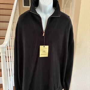 NWT Tommy Bahama Edgy Aruba 1/4 Zip Pullover Mens XXL Cotton Black NEW